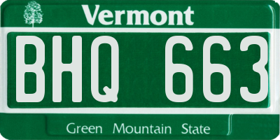 VT license plate BHQ663