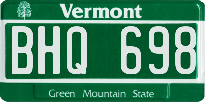VT license plate BHQ698