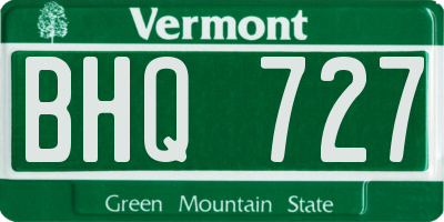VT license plate BHQ727