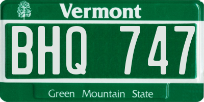 VT license plate BHQ747