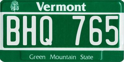 VT license plate BHQ765