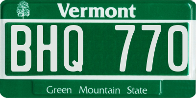 VT license plate BHQ770