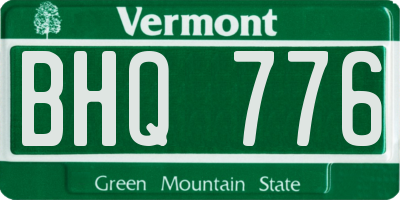 VT license plate BHQ776