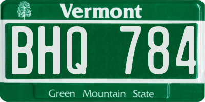 VT license plate BHQ784