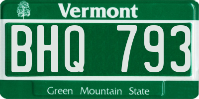 VT license plate BHQ793