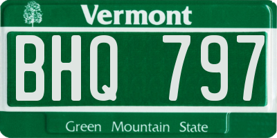VT license plate BHQ797
