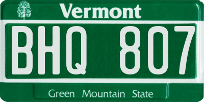 VT license plate BHQ807