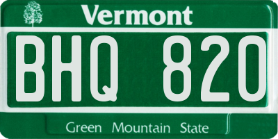 VT license plate BHQ820