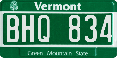 VT license plate BHQ834