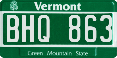 VT license plate BHQ863