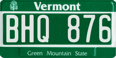 VT license plate BHQ876
