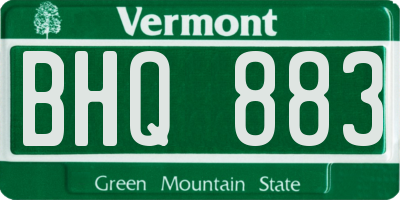 VT license plate BHQ883