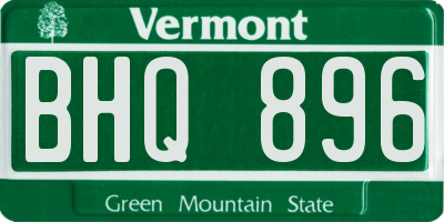 VT license plate BHQ896