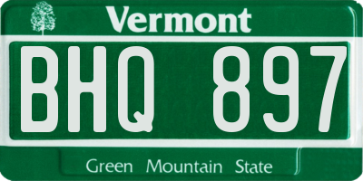 VT license plate BHQ897