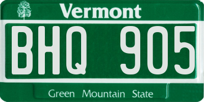 VT license plate BHQ905