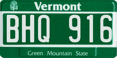 VT license plate BHQ916