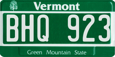 VT license plate BHQ923