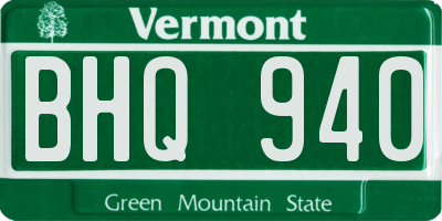 VT license plate BHQ940
