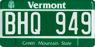 VT license plate BHQ949