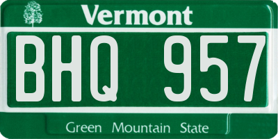 VT license plate BHQ957