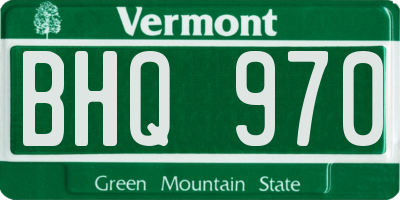 VT license plate BHQ970