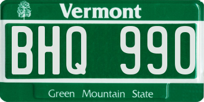 VT license plate BHQ990