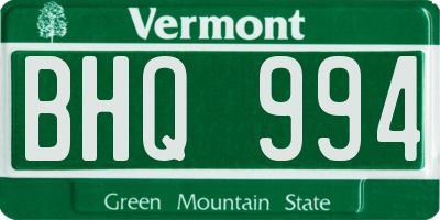 VT license plate BHQ994