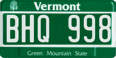 VT license plate BHQ998