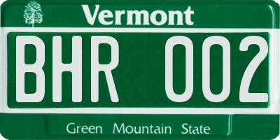 VT license plate BHR002