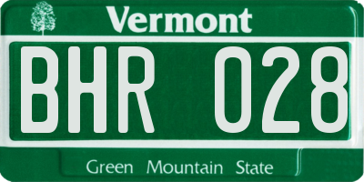 VT license plate BHR028