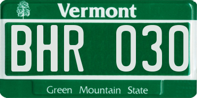 VT license plate BHR030