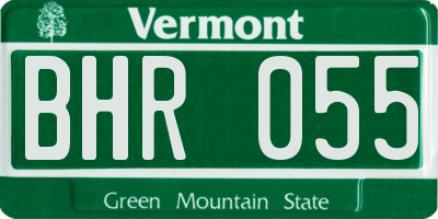 VT license plate BHR055
