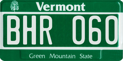 VT license plate BHR060