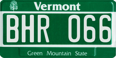 VT license plate BHR066