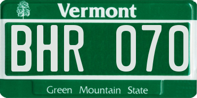 VT license plate BHR070