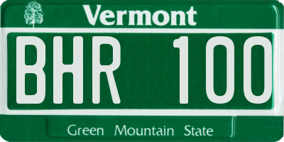 VT license plate BHR100