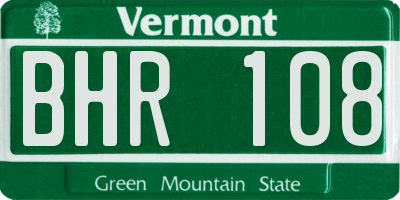VT license plate BHR108