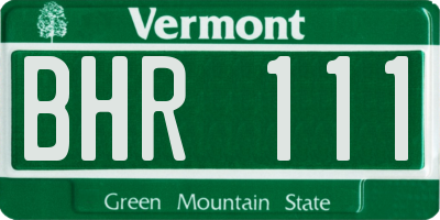 VT license plate BHR111