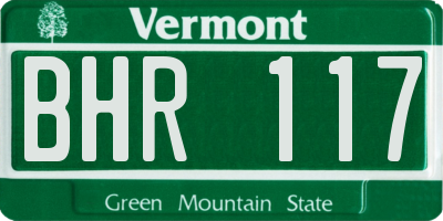 VT license plate BHR117