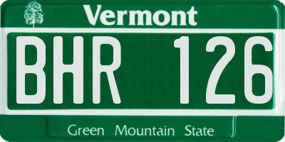 VT license plate BHR126
