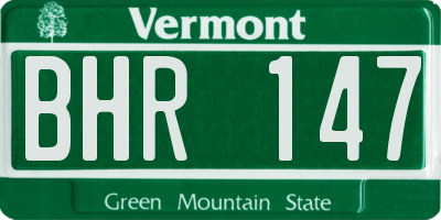VT license plate BHR147
