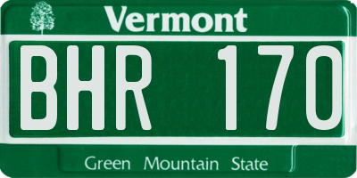 VT license plate BHR170