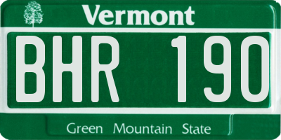 VT license plate BHR190