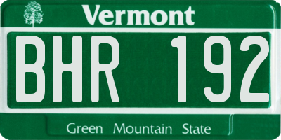 VT license plate BHR192