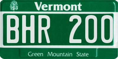 VT license plate BHR200