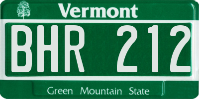 VT license plate BHR212