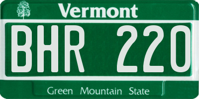 VT license plate BHR220