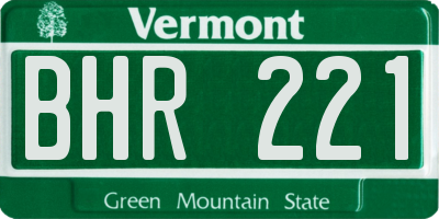 VT license plate BHR221