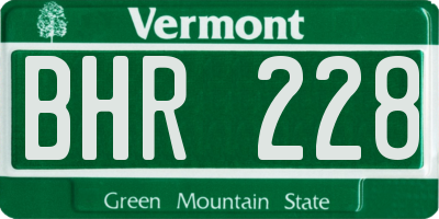 VT license plate BHR228