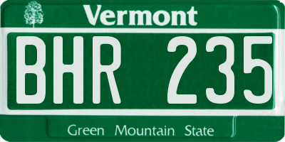VT license plate BHR235